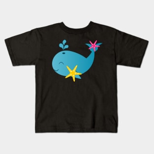 Happy baby whale Kids T-Shirt